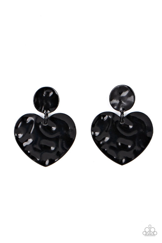 Just a Little Crush Black Post Earrings by Paparazzi Accessories