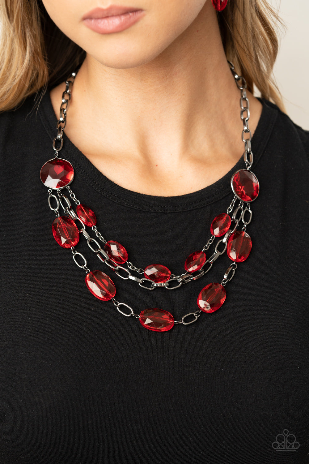 I Need a GLOW-cation Red Paparazzi Accessories Necklace