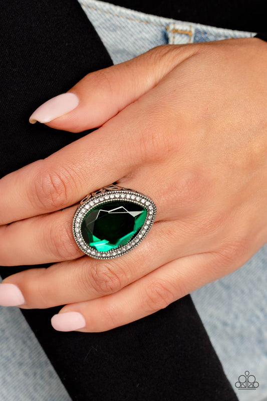 Illuminated Icon Green Ring by Paparazzi Accessories