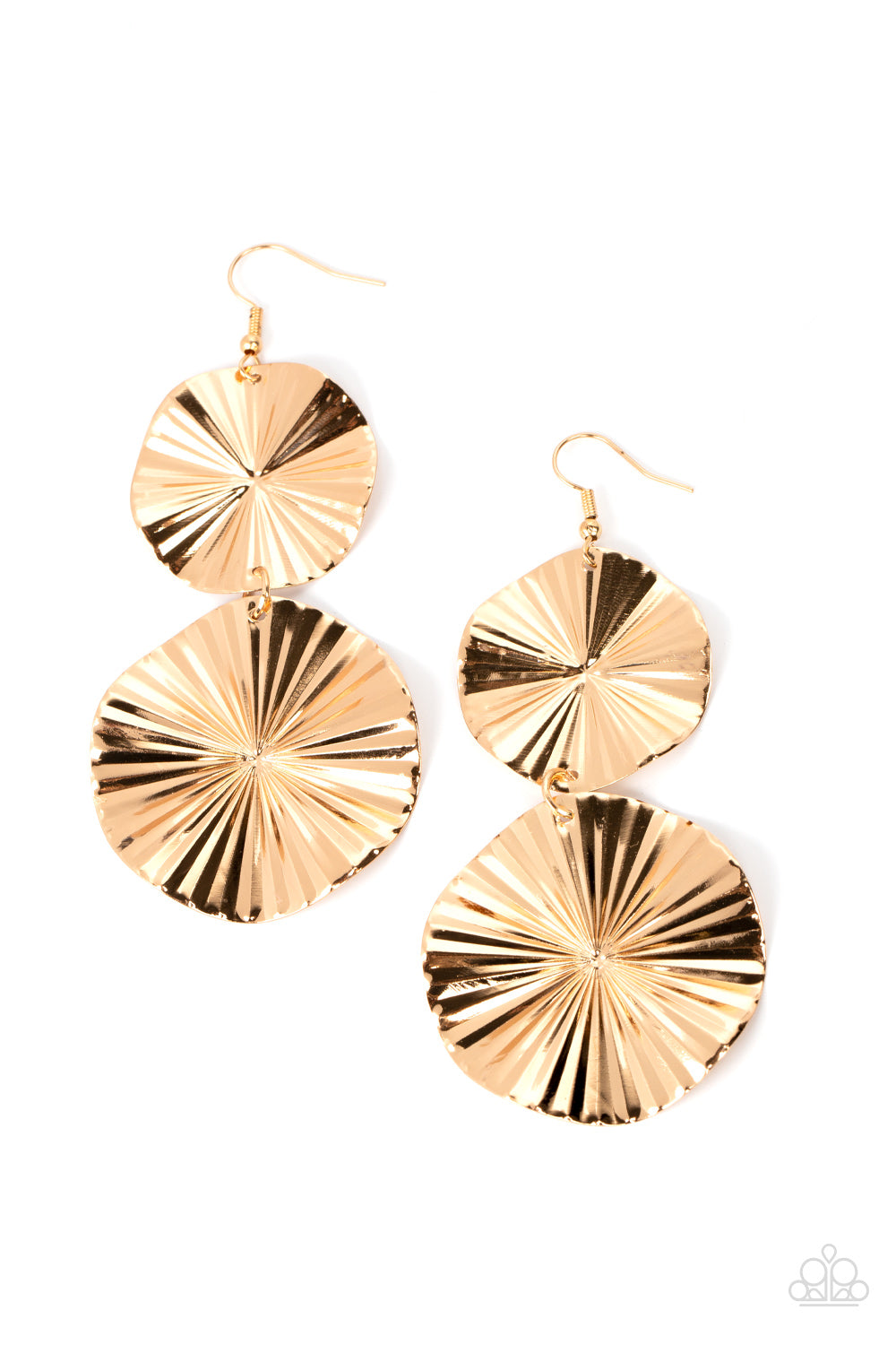 In Your Wildest FAN-taay Gold Earrings by Paparazzi Accessories