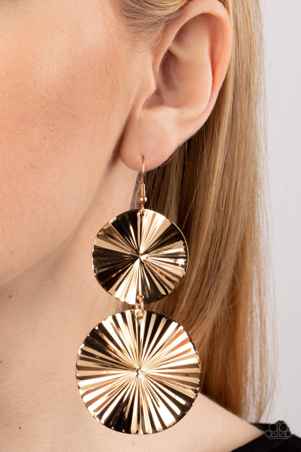 In Your Wildest FAN-taay Gold Earrings by Paparazzi Accessories