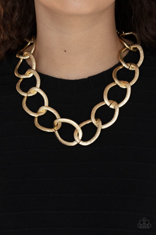 *Paparazzi Accessories*  "Industrial Intimidation" Gold Necklace