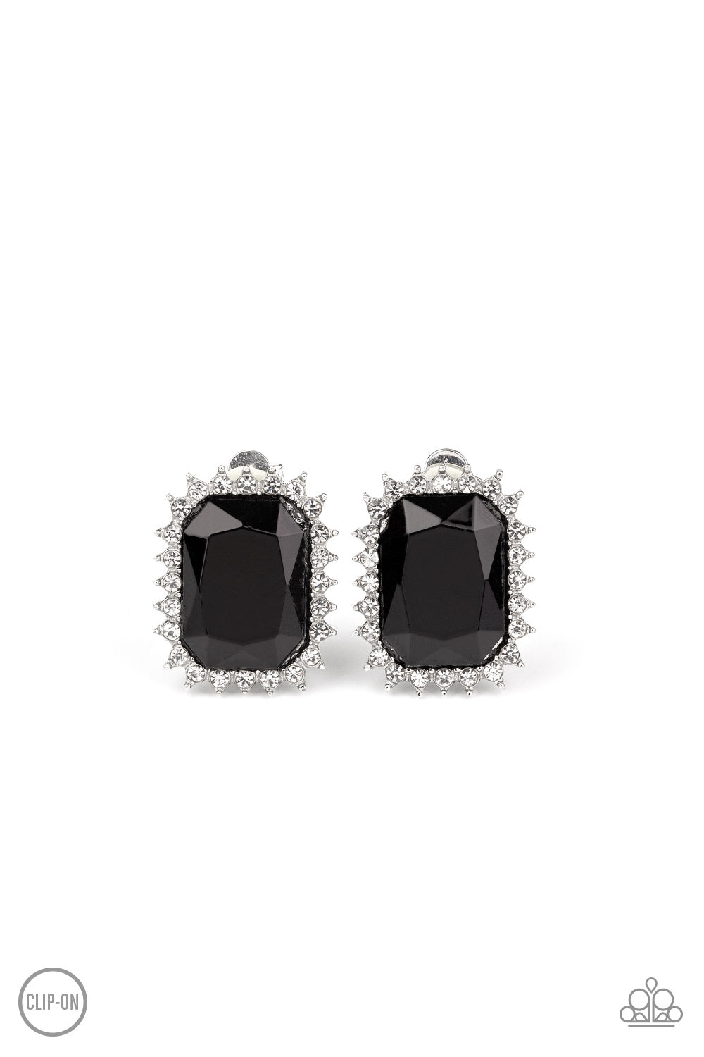 *Paparazzi Clip-On Earrings* "Insta Famous" Black Clip-On Earrings