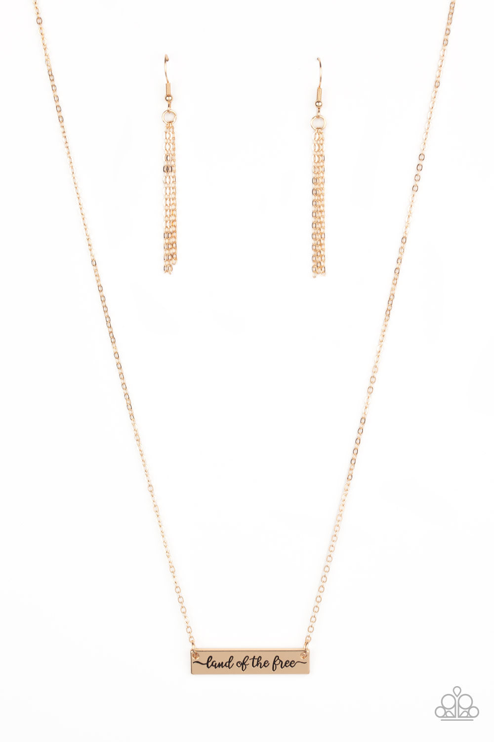 Land of the Free Gold Paparazzi Necklace