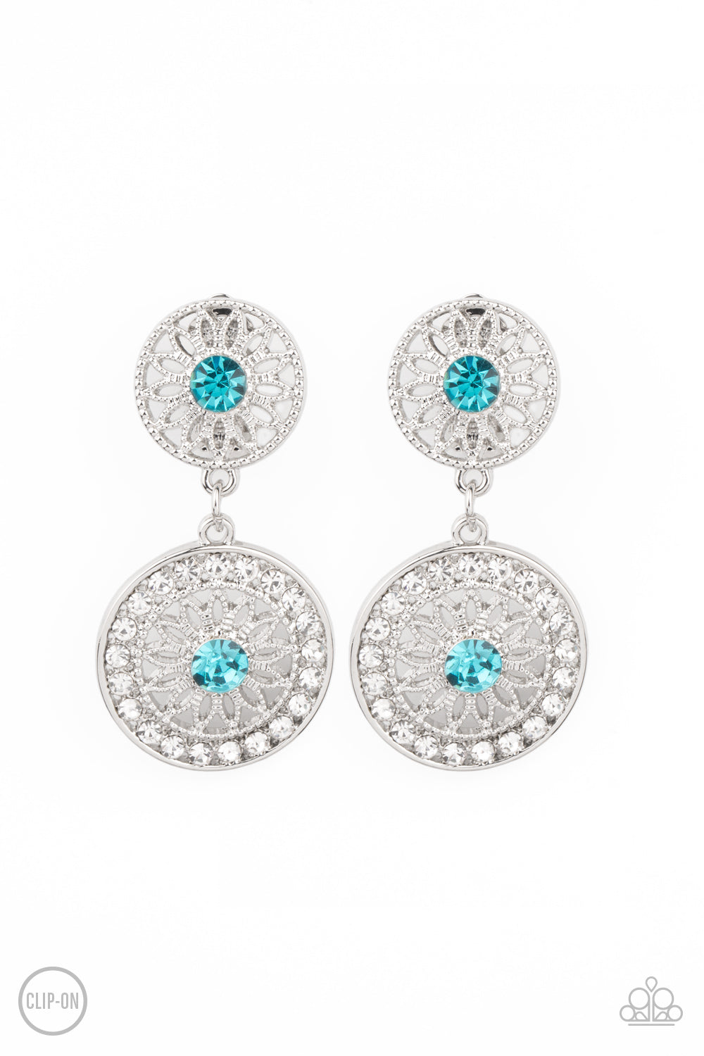 *Paparazzi Clip-On Earrings* "Life of the Garden Party" Blue Clip-On Earrings