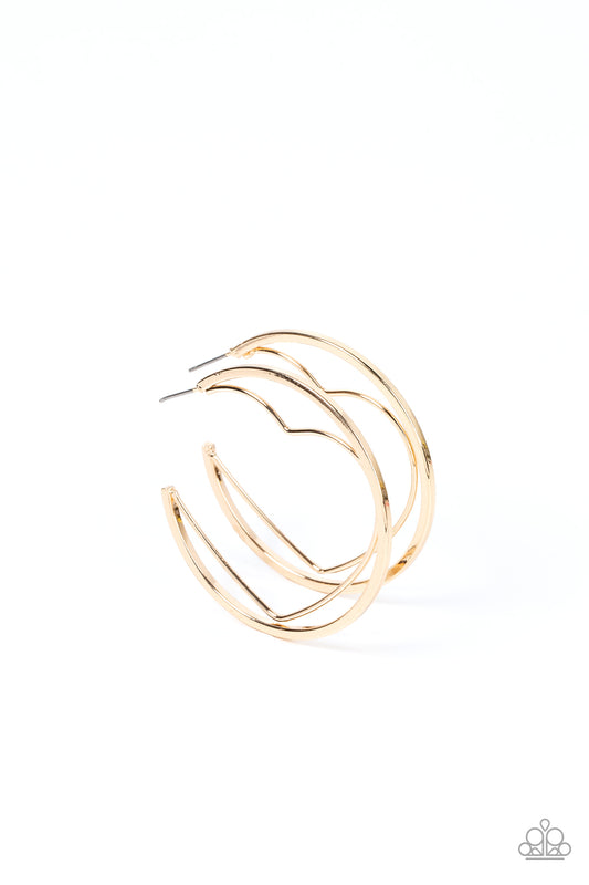 Love Goes Around Gold Hoop Earrings by Paparazzi Accessories