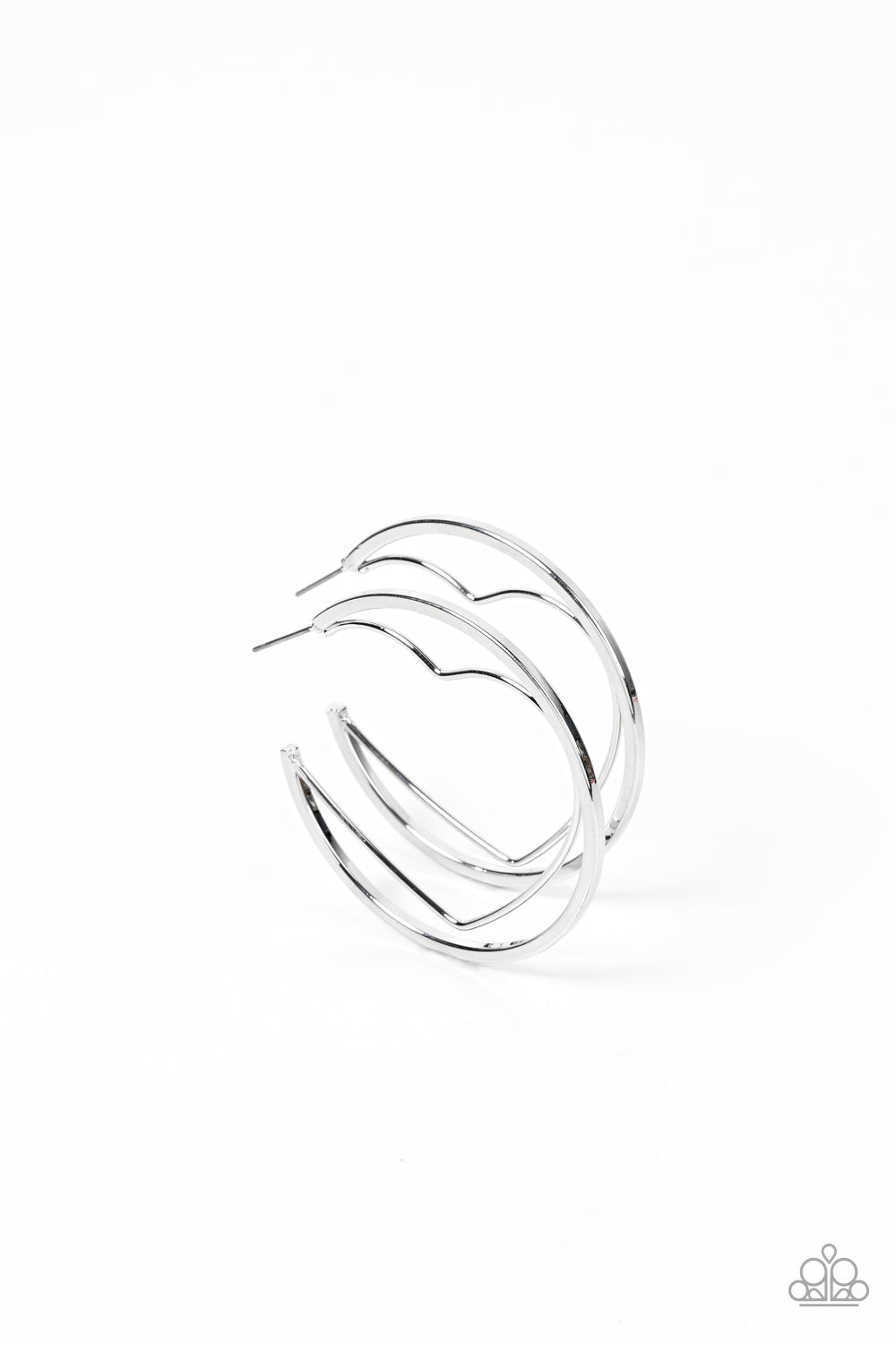 Love Goes Around Silver Hoop Earrings by Paparazzi Accessories