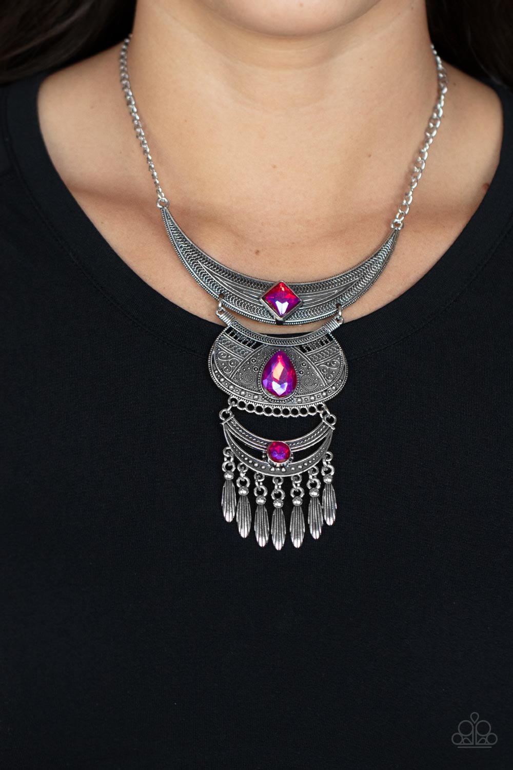 *Paparazzi Necklace* "Lunar Enchantment" Pink Necklace