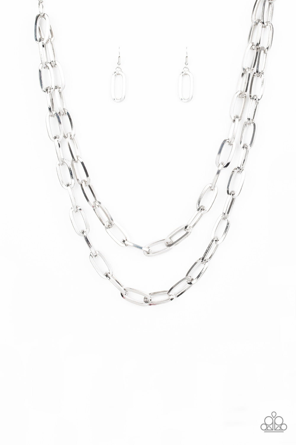 *Paparazzi Necklace* "Make A CHAINge" Silver Chain Layered Necklace