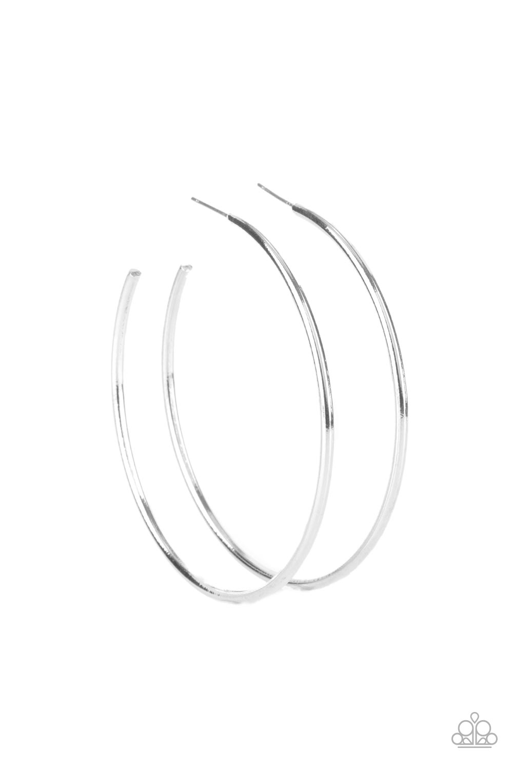 Mega Metro Silver Hoop Earrings by Paparazzi Accessories