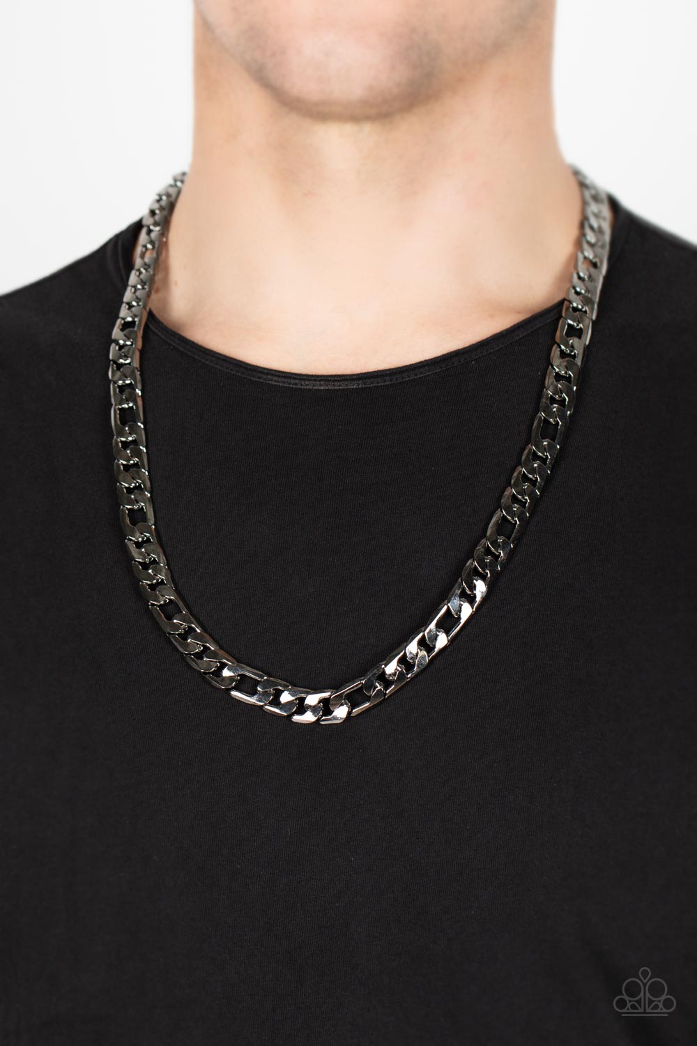 *Paparazzi Men's Necklace* "Metro Beau" Black Necklace