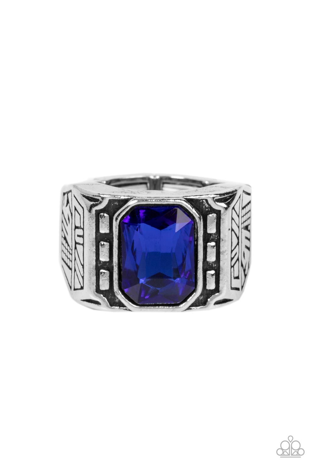 *Paparazzi Men's Ring* " Metro Magnate" Blue Ring