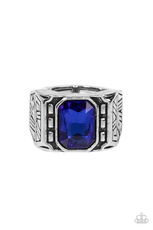 *Paparazzi Men's Ring* " Metro Magnate" Blue Ring