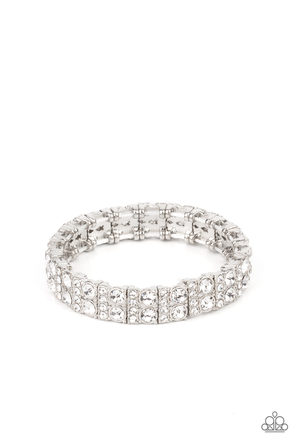 Mic Dropping Drama White Bracelet by Paparazzi Accessories