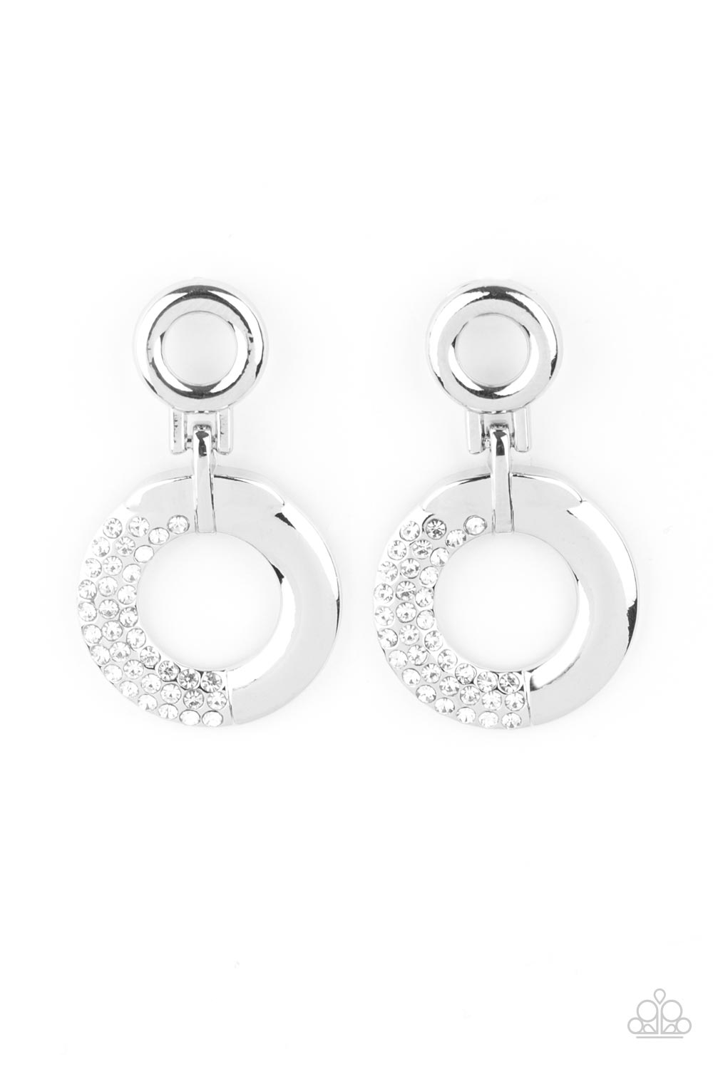 *Paparazzi Earrings* "Modern Motivation" White Post Earrings