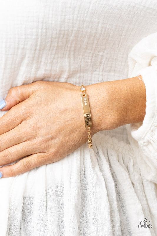 *Paparazzi Bracelet* " Mom Always Knows" Gold Bracelet