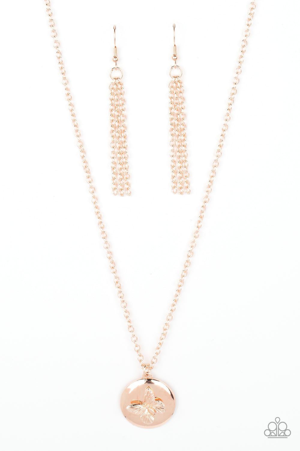 Monarch Meadow Rose Gold Necklace by Paparazzi Accessories