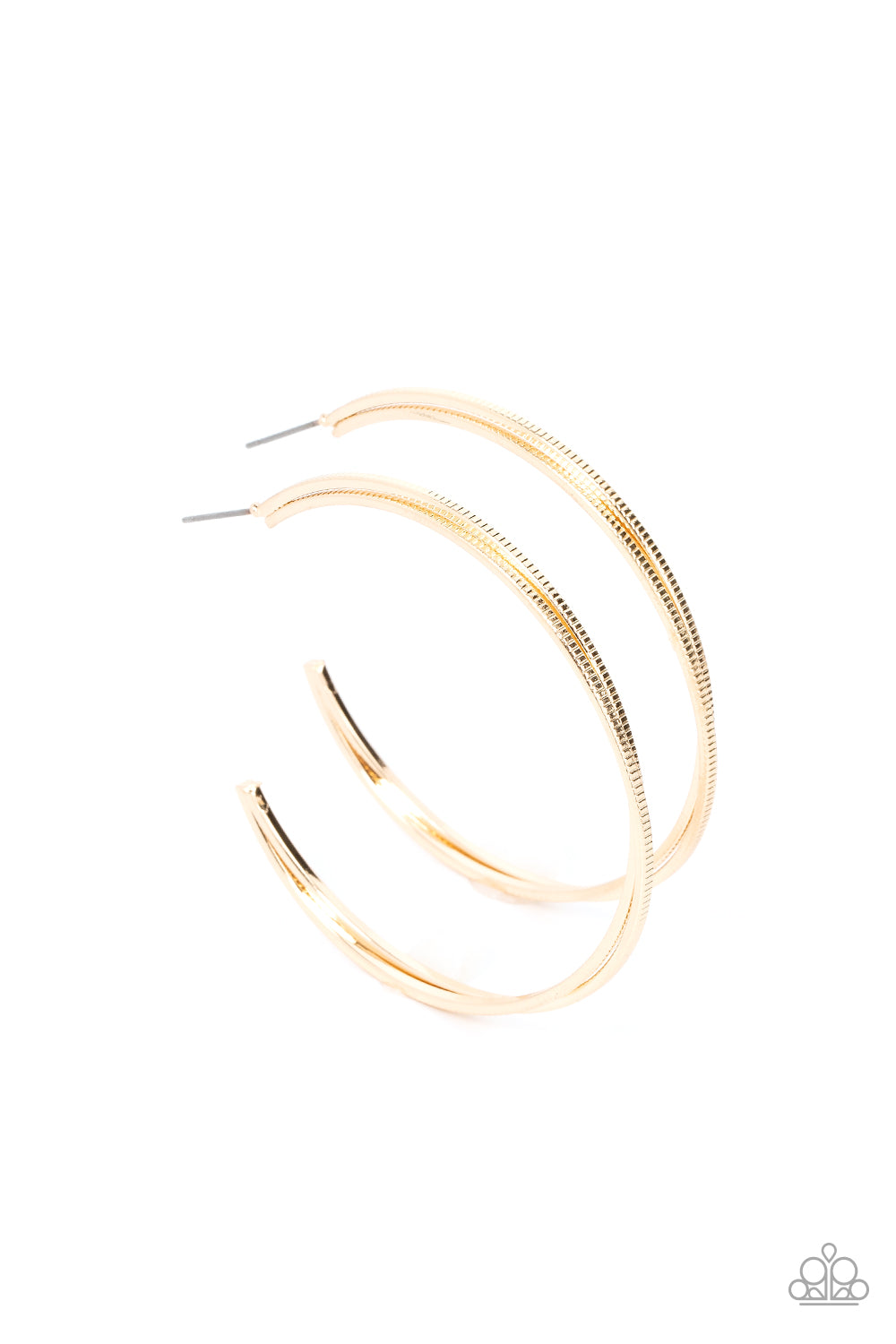 *Paparazzi Earrings* "Monochromatic Curves" Gold Hoop Earrings