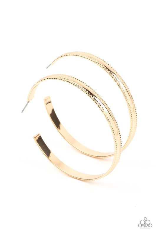 Monochromatic Magnetism Gold Hoop Earrings by Paparazzi Accessories