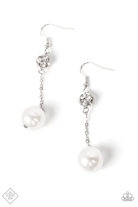 *Paparazzi Earrings* "Nautical Nostalgia" White Earrings Fashion Fix April 2022