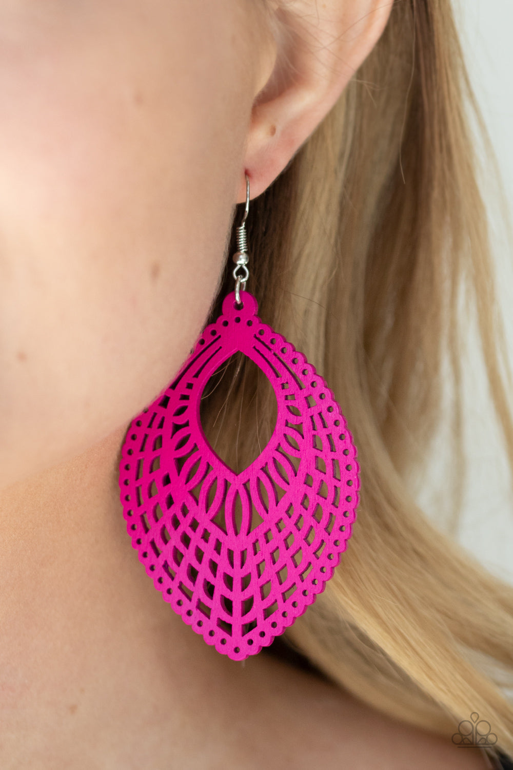 One Beach At A Time Pink Earrings by Paparazzi Accessories