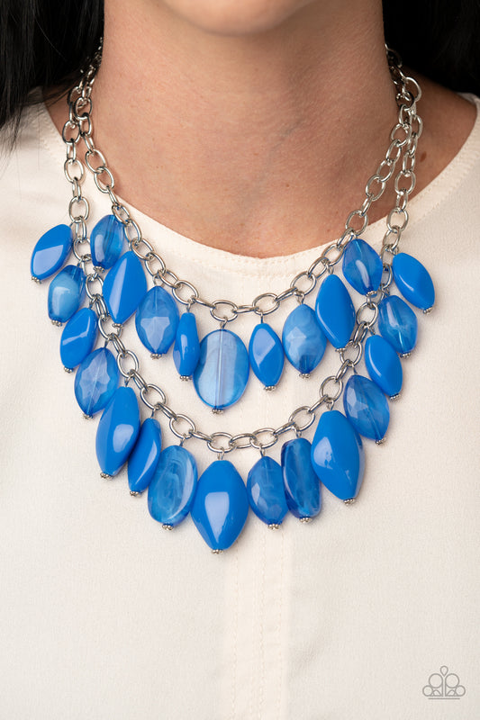 Palm Beach Beauty - Blue Necklace- Paparazzi Accessories