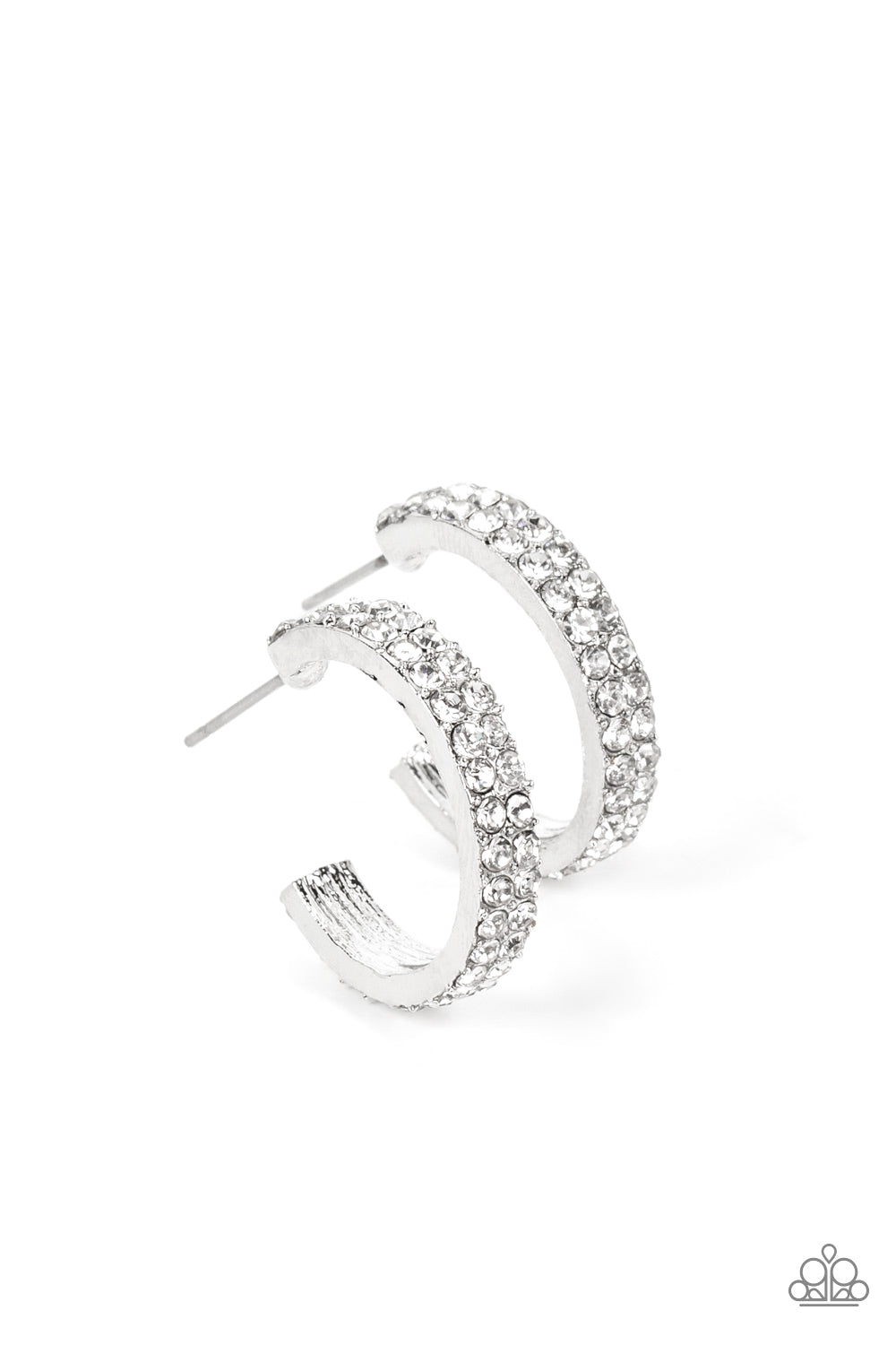 "Positively Petite" White Hoop Earrings by Paparazzi Accessories