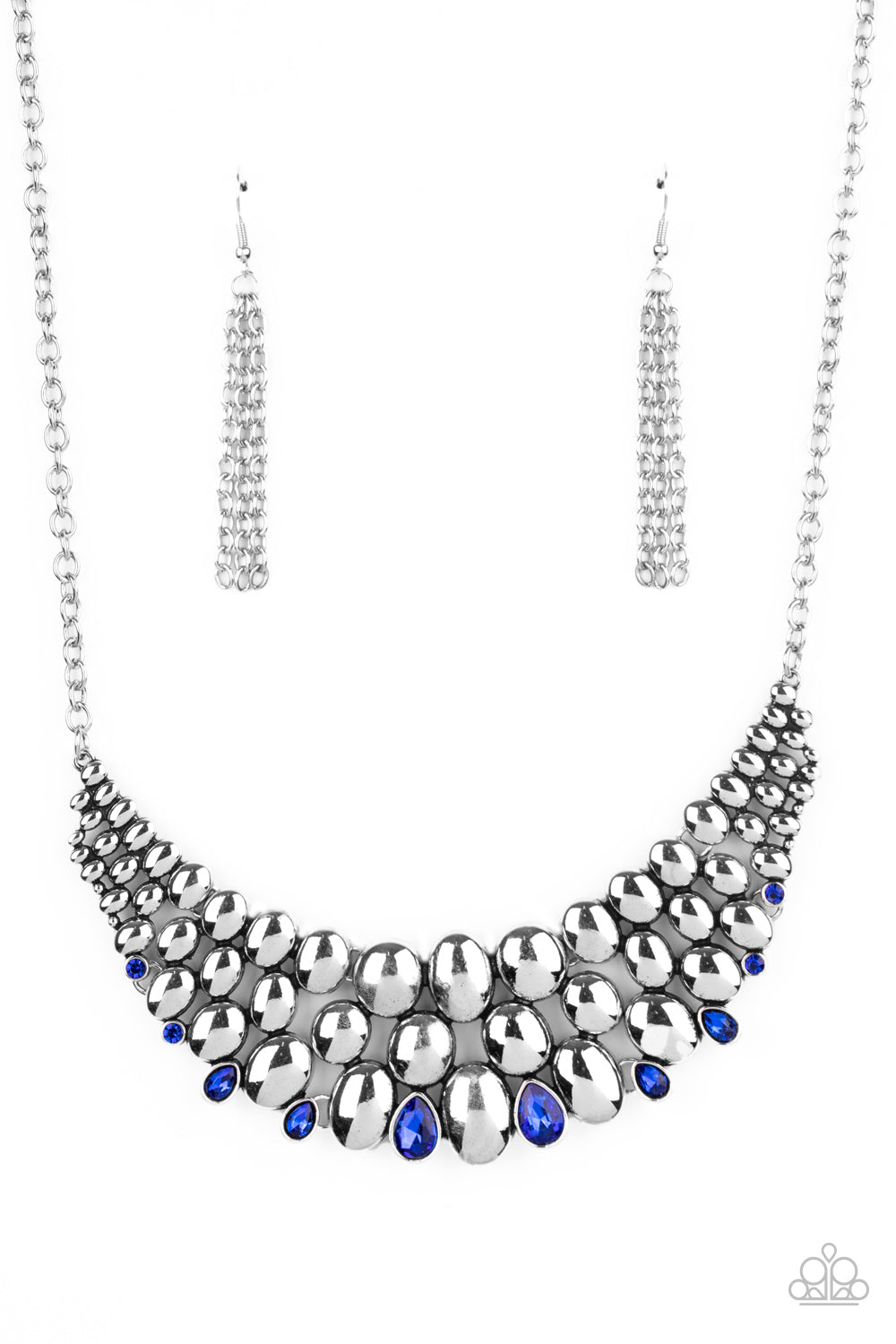 Powerhouse Party Blue Necklace by Paparazzi Accessories