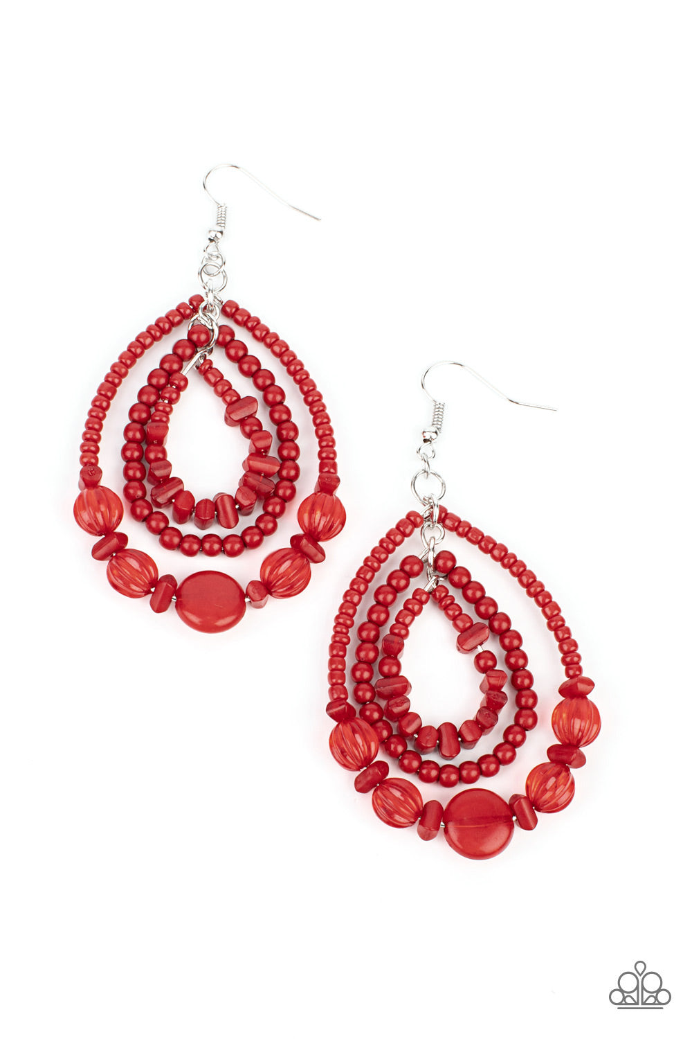 *Paparazzi Accessories* "Prana Party" Red Earrings