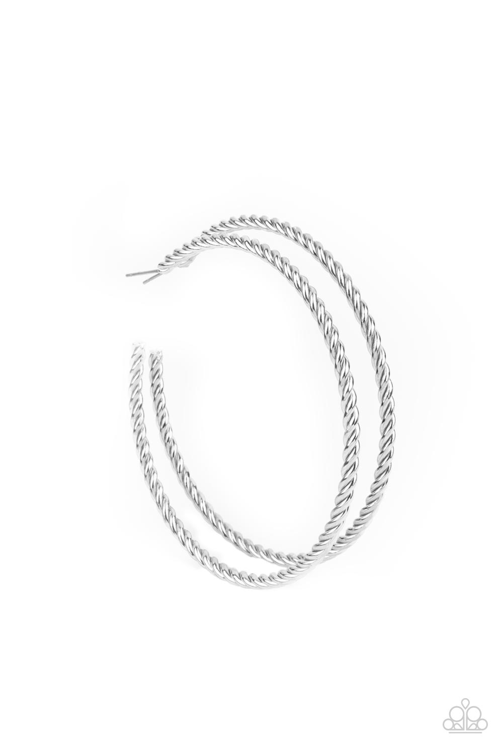 *Paparazzi Hoop Earrings* "Resist The Twist" Silver Hoop Earrings