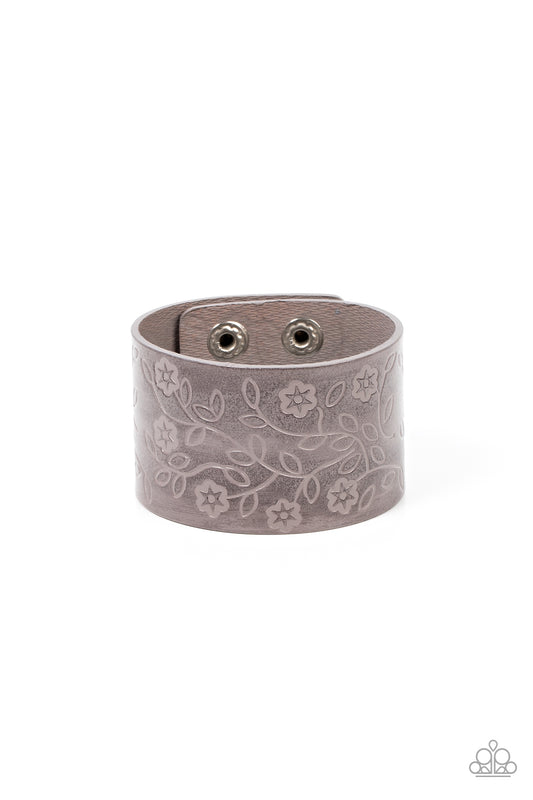 *Paparazzi Bracelet* "Rosy Wrap Up" Silver Urban Bracelet