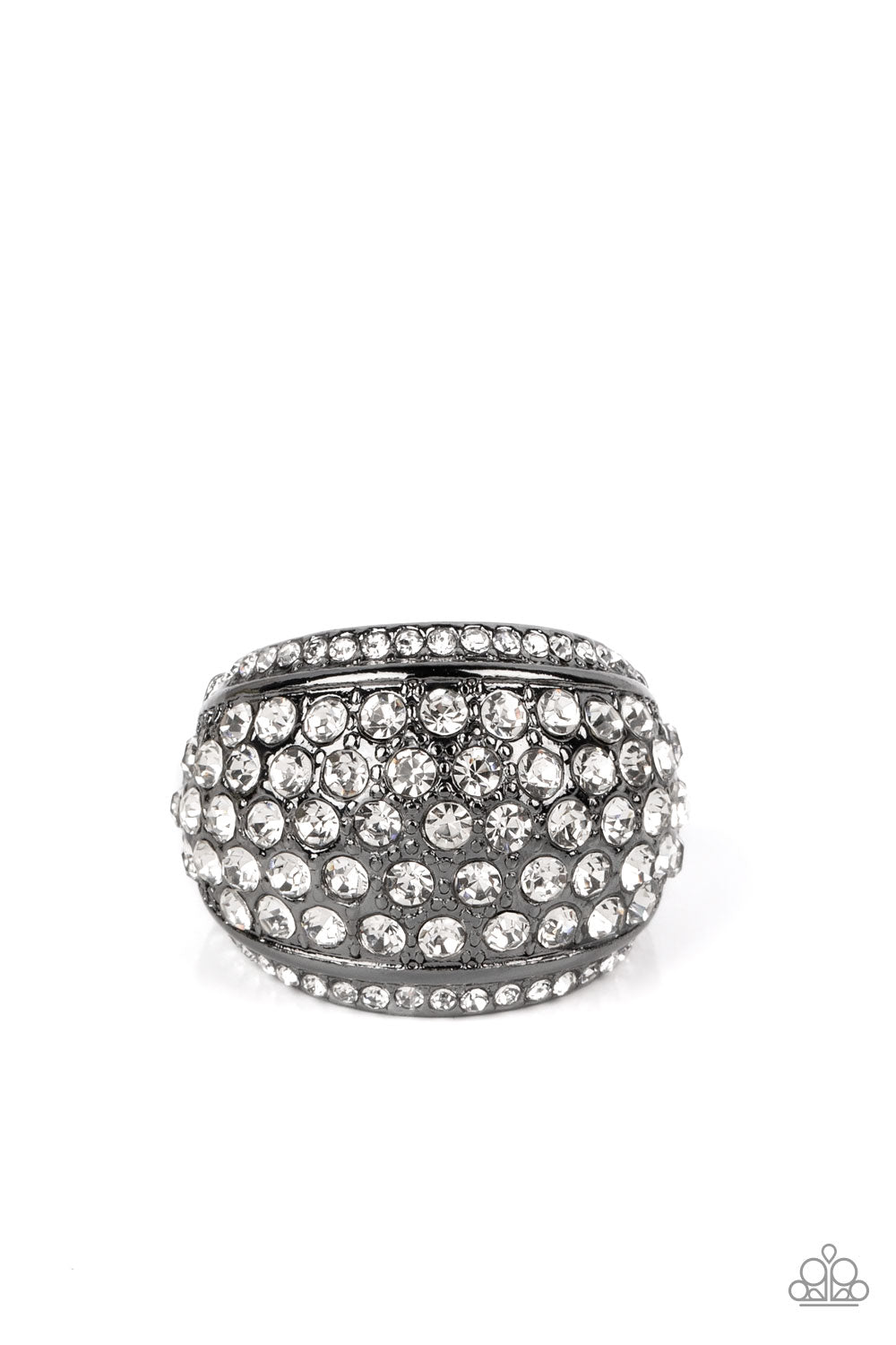 Running OFF SPARKLE Black Ring by Paparazzi Accessories