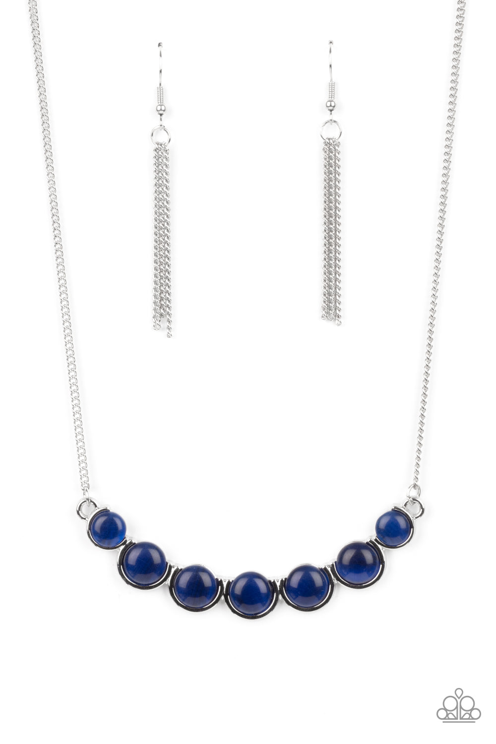 Paparazzi Accessories: Serenely Scalloped Blue Cat's Eye Necklace