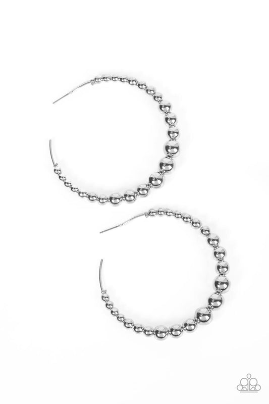 Show Off Your Curves Silver Hoop earring by Paparazzi Accessories