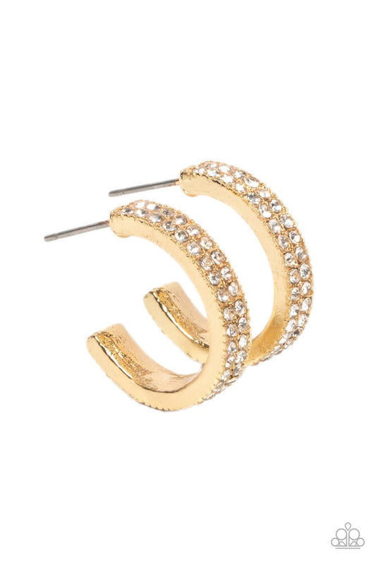 *Paparazzi Earrings* "Small Town Twinkle" Gold Hoop Earrings