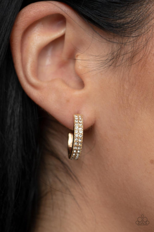 *Paparazzi Earrings* "Small Town Twinkle" Gold Hoop Earrings