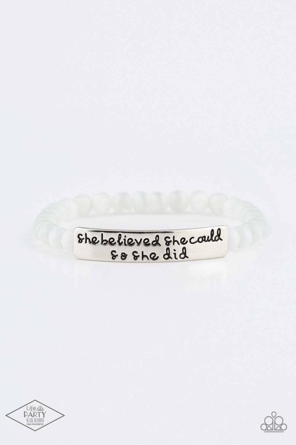 *Paparazzi Bracelet* "So She Did" White Cat's Eye Bracelet