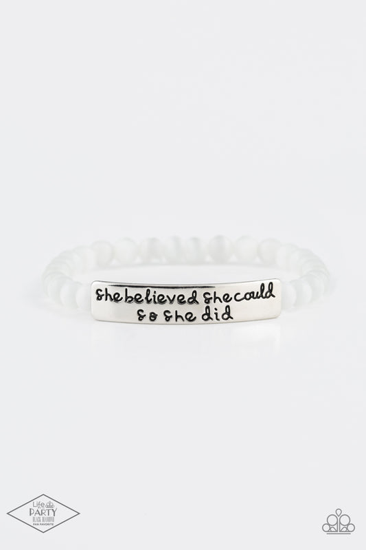 *Paparazzi Bracelet* "So She Did" White Cat's Eye Bracelet