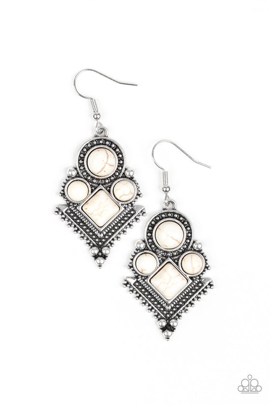 So Sonoran White Earrings by Paparazzi Accessories