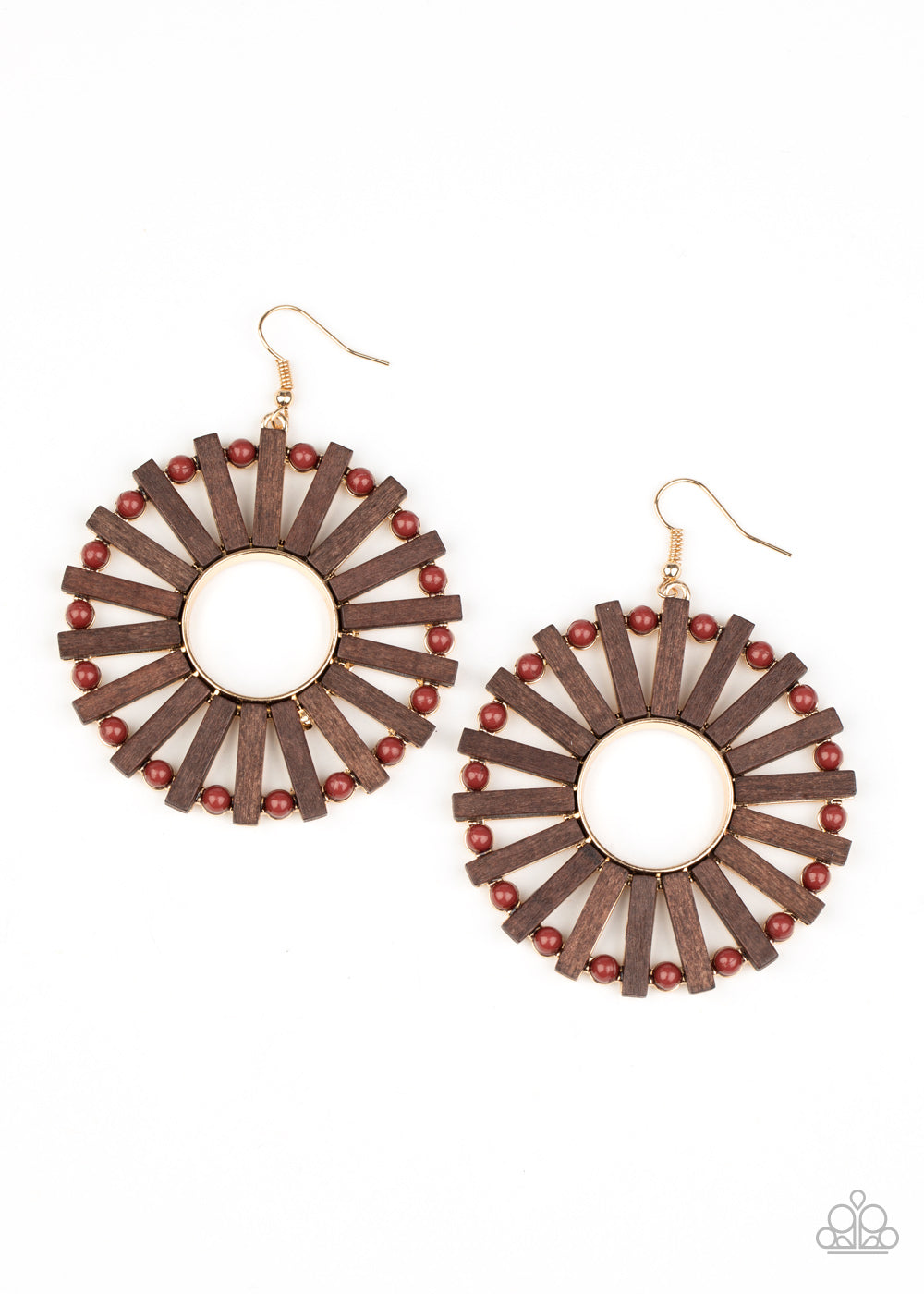 Solar Flare Brown Earrings by Paparazzi Accessories