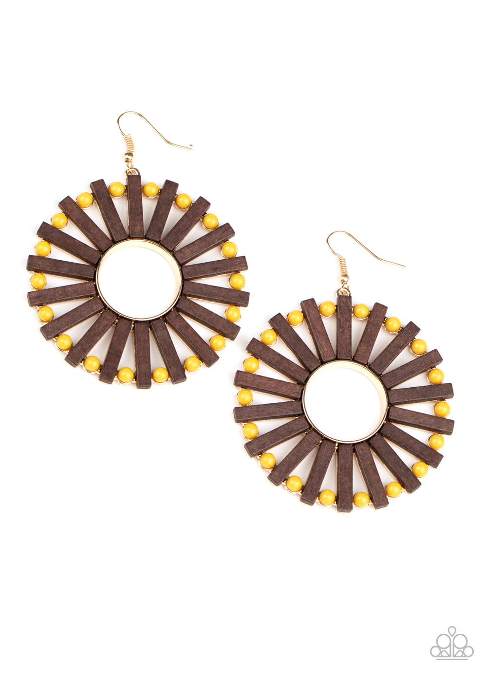 Solar Flare Yellow Earrings by Paparazzi Accessories