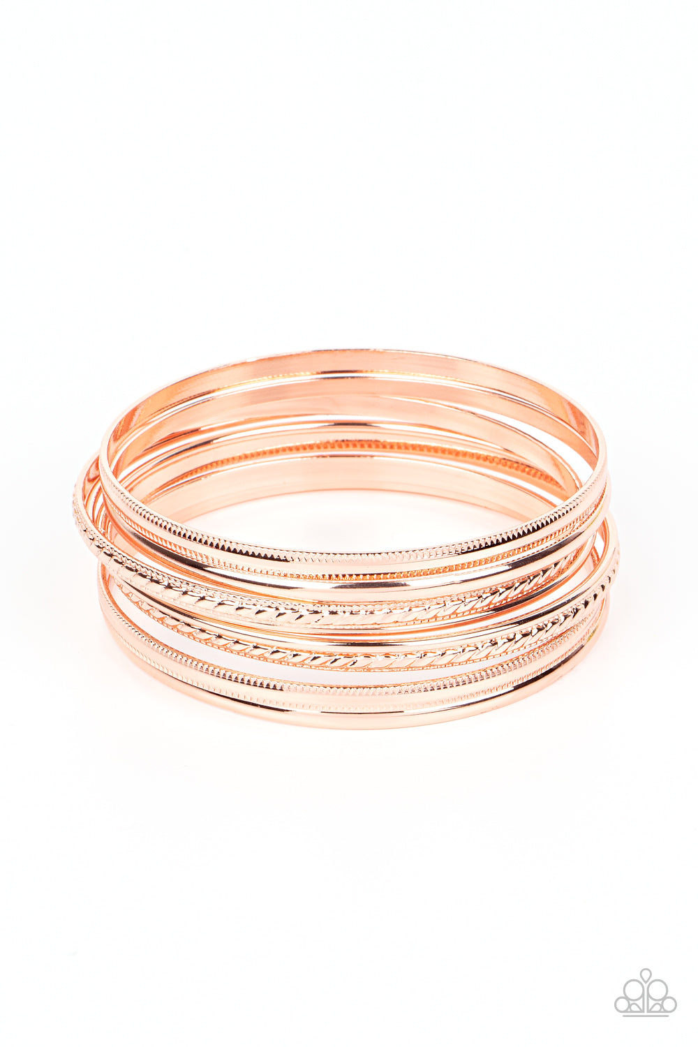 *Paparazzi Bracelet* "Stackable Shimmer" Shiny Copper Bangle Bracelets