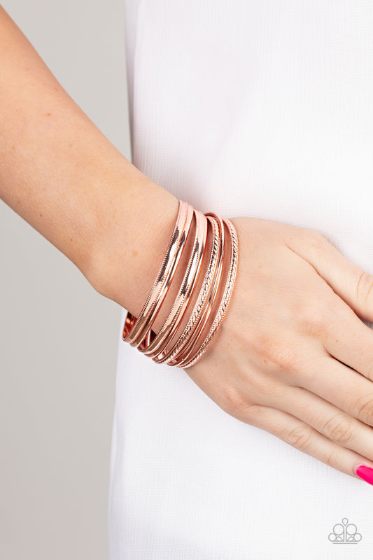 *Paparazzi Bracelet* "Stackable Shimmer" Shiny Copper Bangle Bracelets