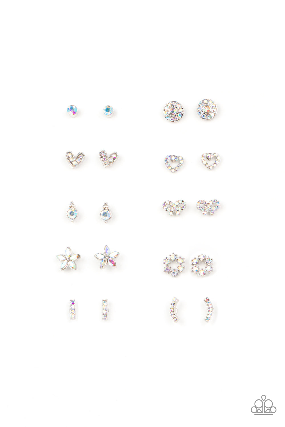 Starlet Shimmer Iridescent Rhinestone Earrings 10-Pack by Paparazzi Accessories