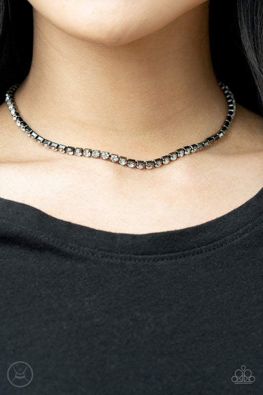 Starlight Radiance Black Choker Necklace by Paparazzi Accessories