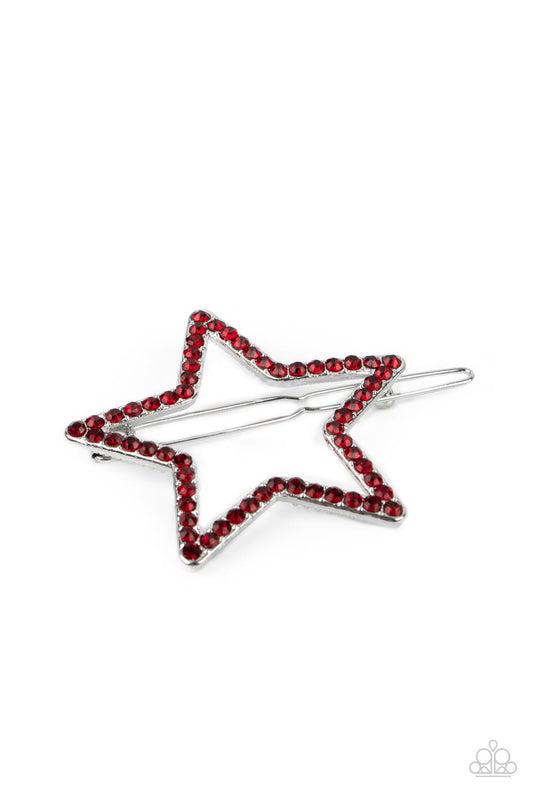 Stellar Standout Red Paparazzi Hair Clip