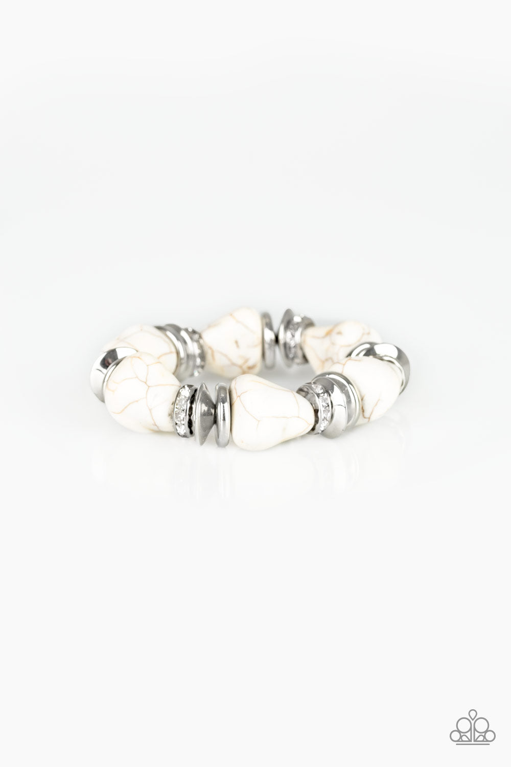 Stone Age Stunner White Bracelet by Paparazzi Accessories