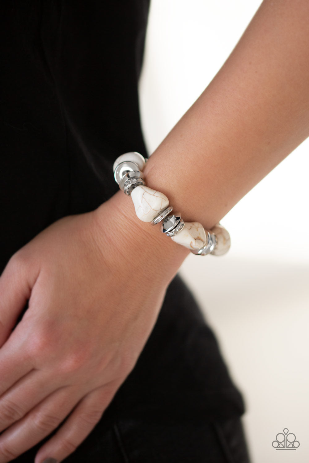 Stone Age Stunner White Bracelet by Paparazzi Accessories