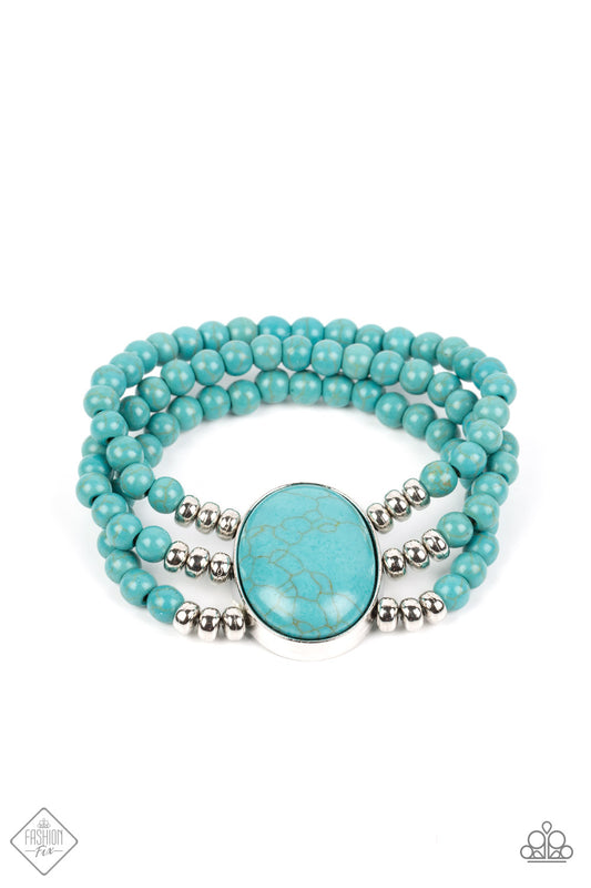 *Paparazzi Bracelet* "Stone Pools" Blue Bracelet Fashion Fix May 2022