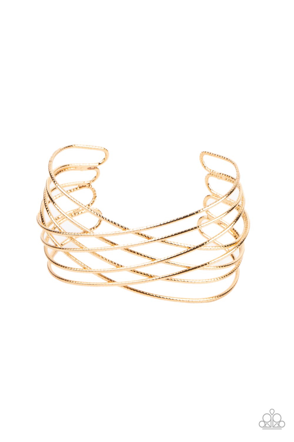 Strike Out Shimmer Gold Bracelet by Paparazzi Accessories